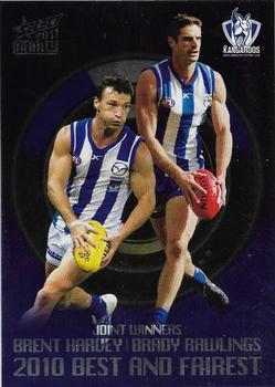 2011 Select AFL Infinity - Best & Fairest #BF10 Brent Harvey / Brady Rawlings Front